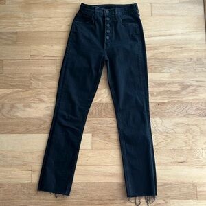 Women’s Mother The Pixie Dazzler Ankle Fray Jeans Not Guilty Black Size 26 EUC